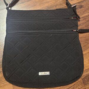 Vera Bradley Triple Zipper Black Crossbody Bag